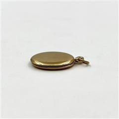 14k Yellow Gold Vintage Classic Engraved Oval Locket Pendant